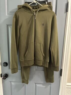 Polo Ralph Lauren Men’s Tracksuit Set Hoodie & Jogger Pants Olive Green Sz Small